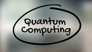 Quantum Computing Handwriting With Black Marker On Glass Surface