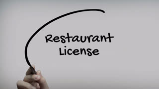 Restaurant License Hand Writing Text On Glass Screen