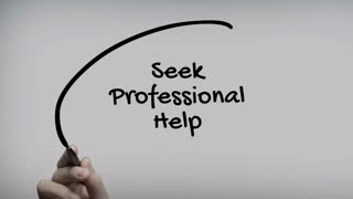 Seek Professional Help Hand Writing Text On Glass Screen