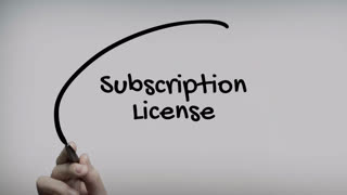 Subscription License Hand Writing Text On Glass Screen