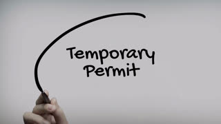 Temporary Permit Hand Writing Text On Glass Screen