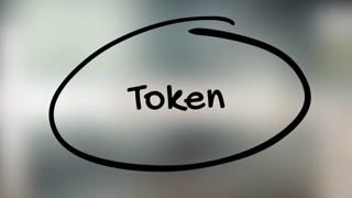 Token Handwriting With Black Marker On Glass Surface