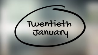 Twentieth January Handwriting With Black Marker On Glass Surface