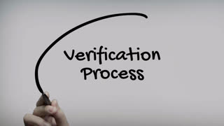 Verification Process Hand Writing Text On Glass Screen