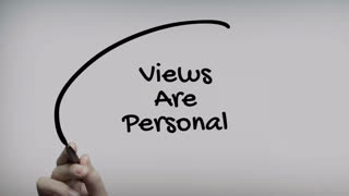 Views Are Personal Hand Writing Text On Glass Screen