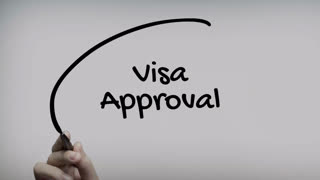 Visa Approval Hand Writing Text On Glass Screen