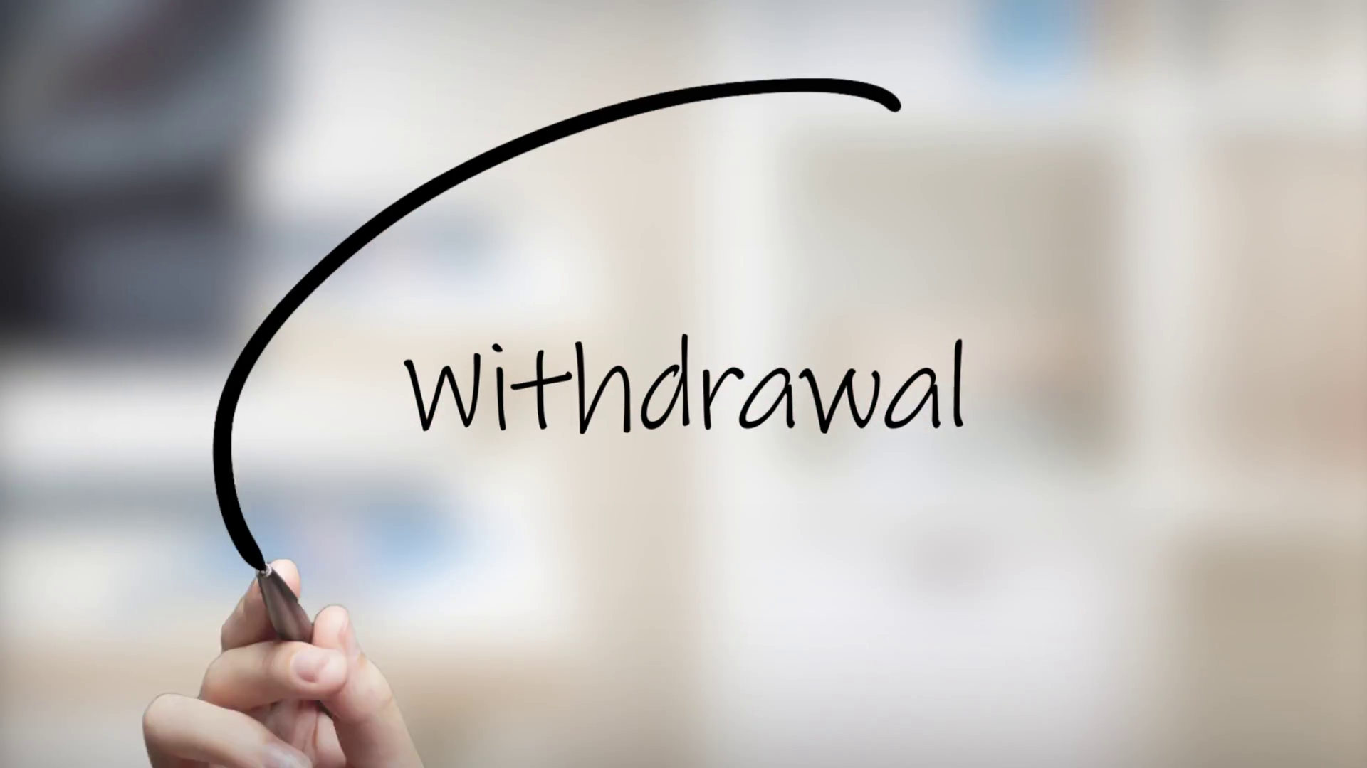 Withdrawal Handwriting Using Black Marker On Stock Footage SBV ...