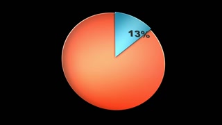 Colorful pie chart graph with percentages