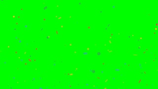 Colorful confetti party popper explosions on green backgrounds, 4K greeting animation