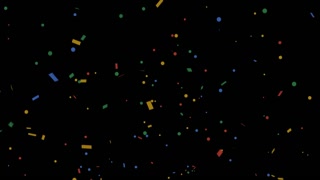 Colorful confetti party popper explosions on green backgrounds, 4K greeting animation