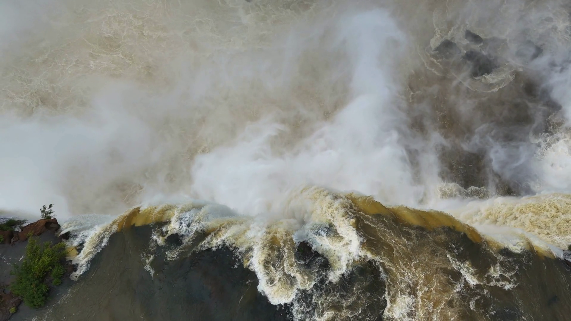 Mighty Waterfall Drops With Clouds Of Spray Stock Footage SBV-352666591 ...