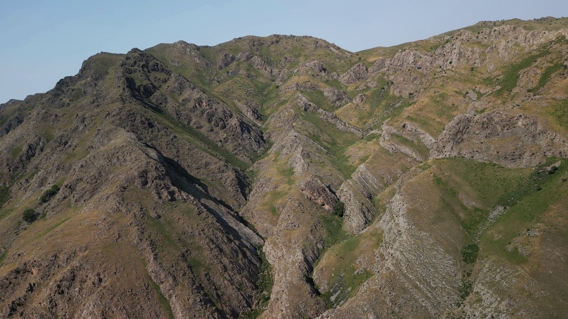 Steep Rocky Ridges Rise Above Deep Green Stock Footage SBV-352560997 ...