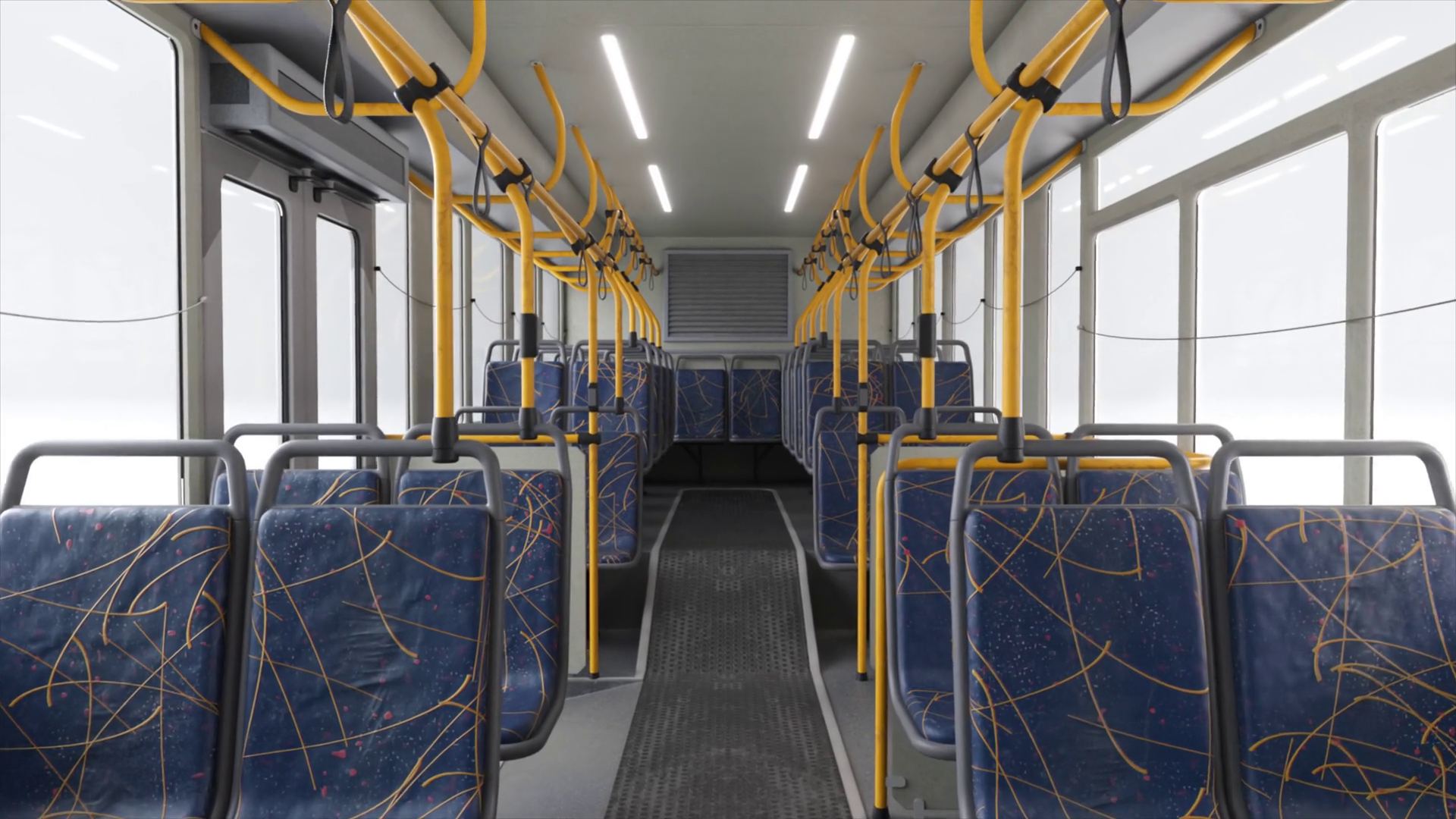 Modern City Bus Interior Revealing Design Stock Motion Graphics SBV ...