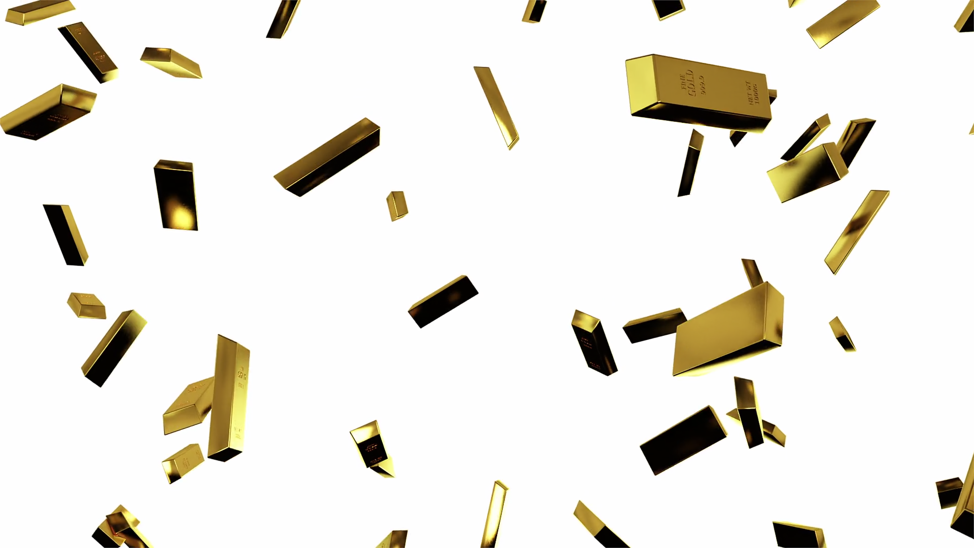 Falling Gold Bars In Slow Motion On Black Stock Motion Graphics SBV