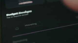 Budget tracking app interface displays the Housing expenses
