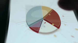 Person interacting with a pie chart