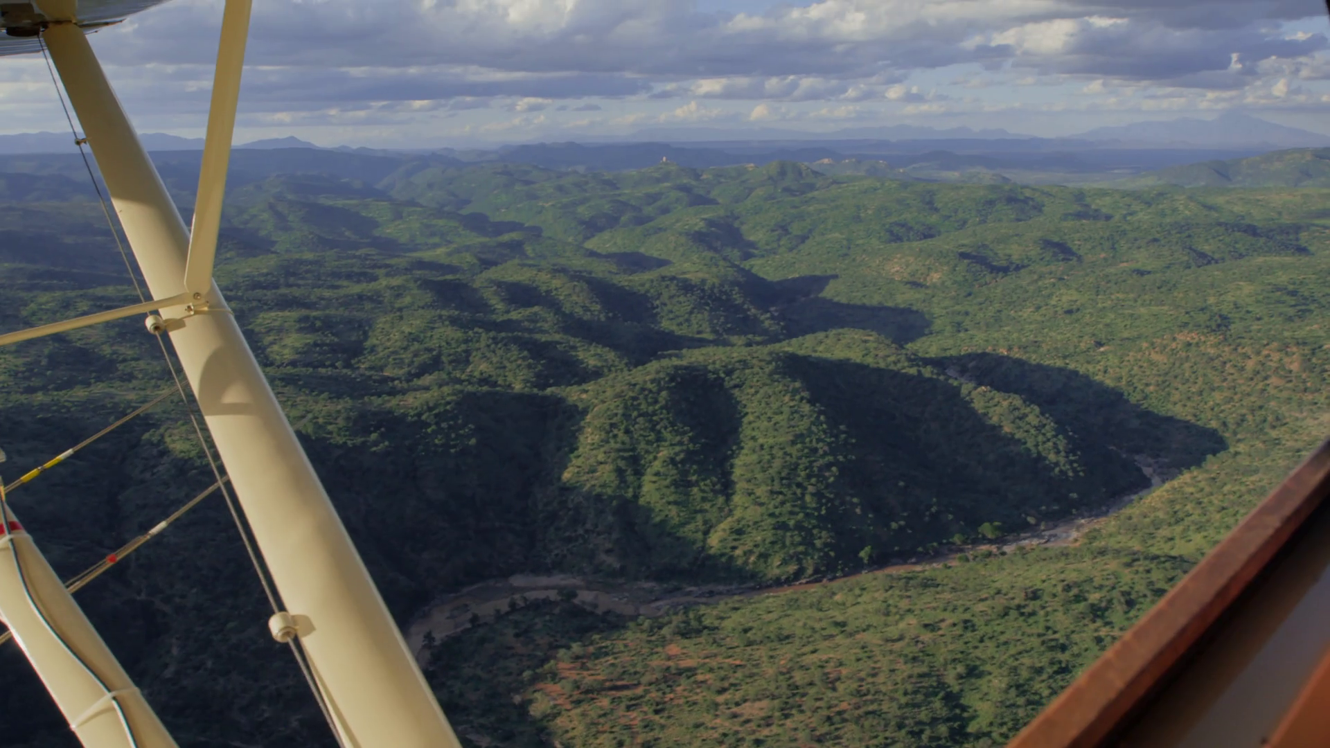 Ariel Of Multiple Valleys Across Savannah Stock Footage SBV-348768741 ...