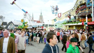Oktoberfest crowd enjoying the festival atmosphere in Munich Bavaria Germany