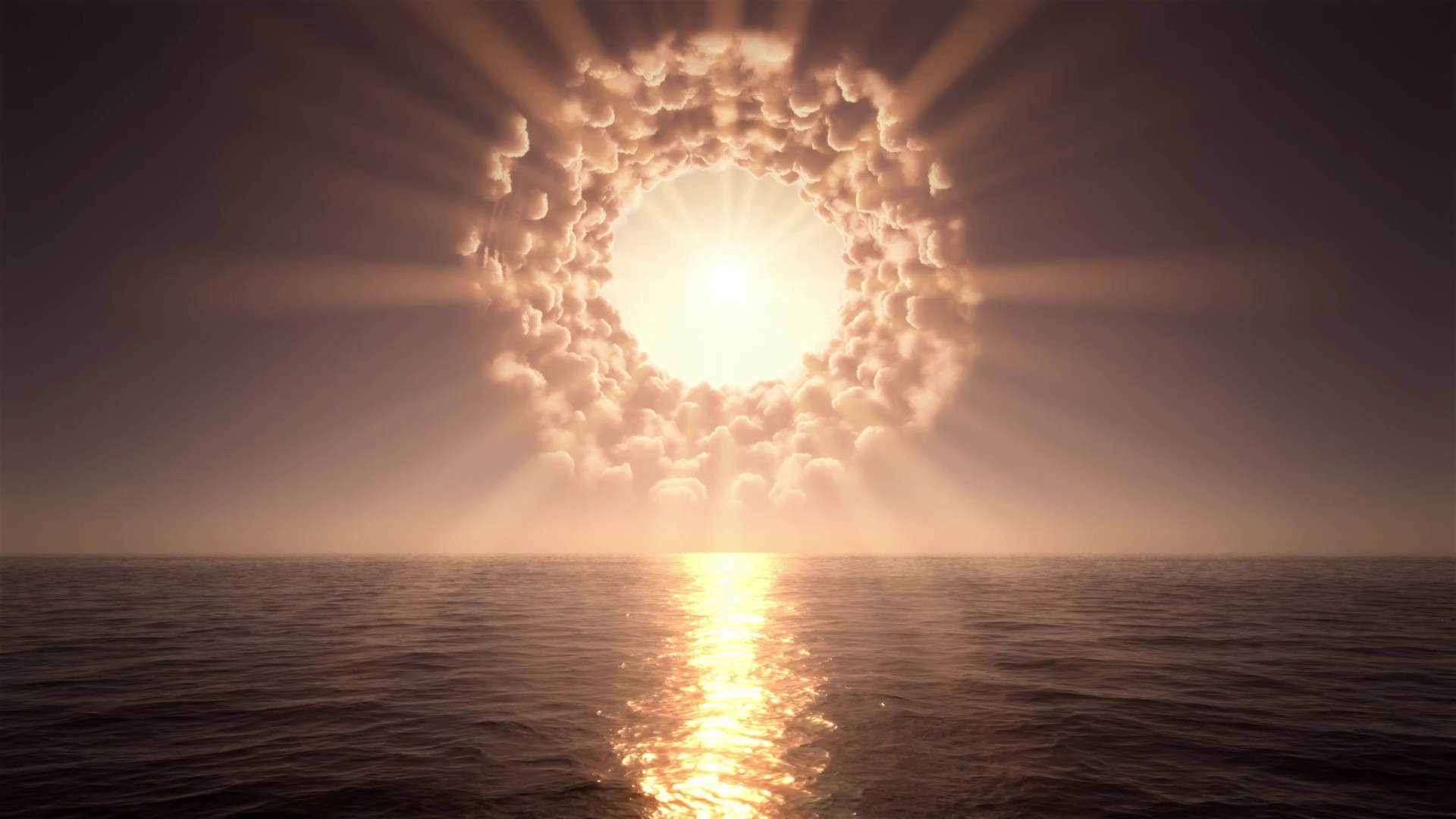 Tunnel in the clouds over the sea Motion Background - Storyblocks