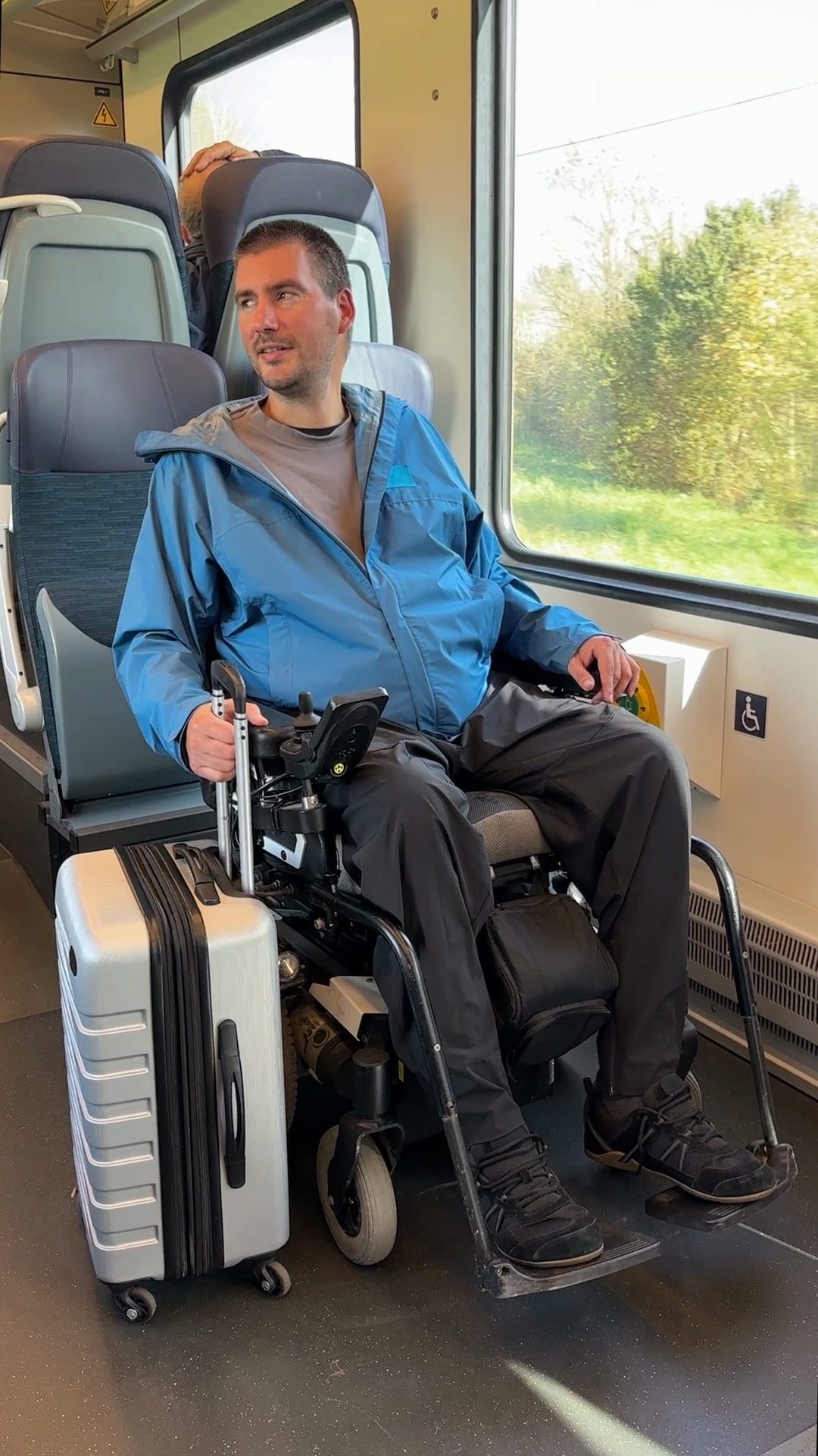 Man With Physical Disability On Rail Journey Stock Footage SBV ...