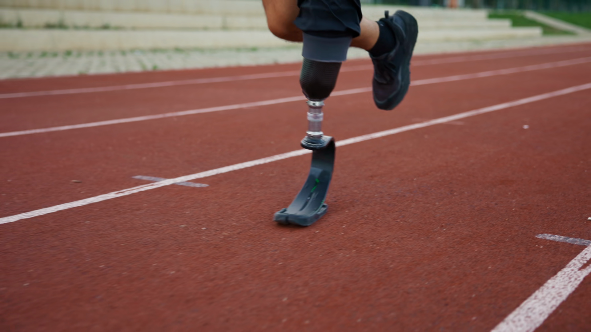 Athlete With Disability Running Wearing Stock Footage SBV-353640060 ...