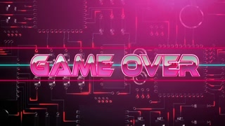 Pink game over game screen