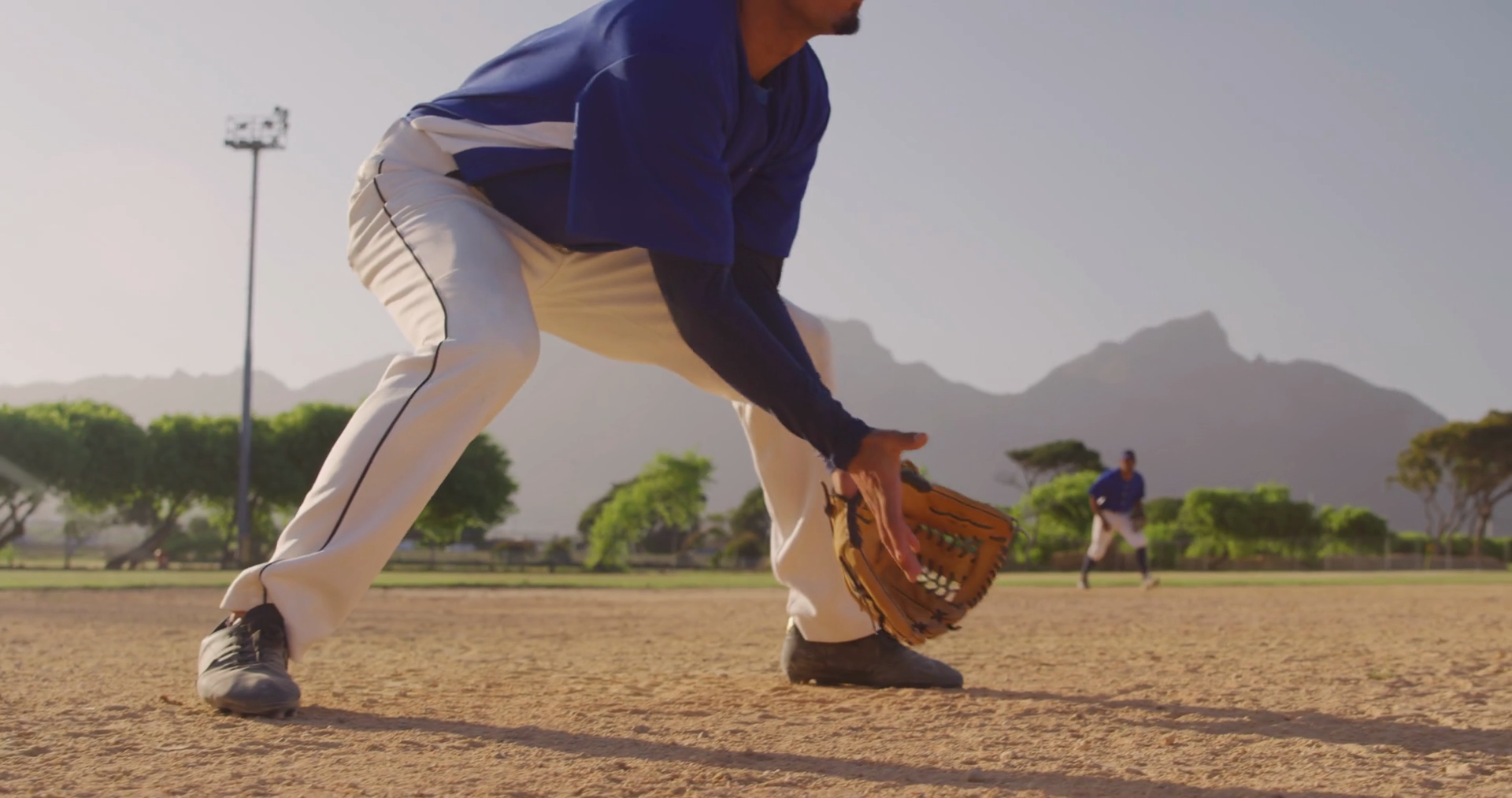 Baseball Player Catching Ball During Match Stock Footage SBV-346593133
