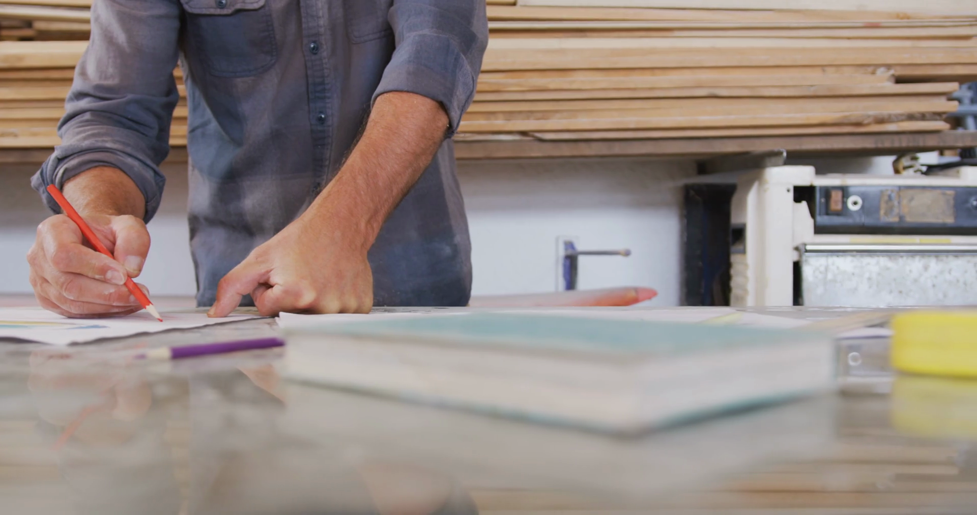 Caucasian Male Surfboard Makers Working In Stock Footage SBV346598075
