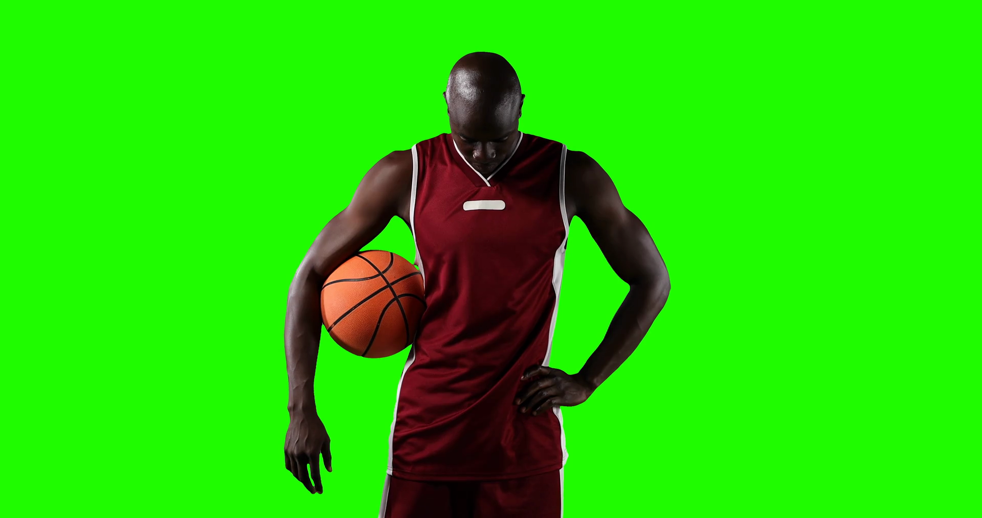 Basketball player on green screen Stock Video Footage 0014 SBV