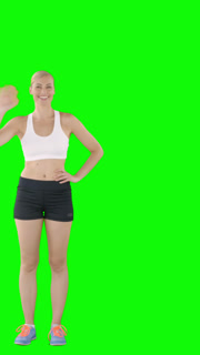 Woman making a hand gesture