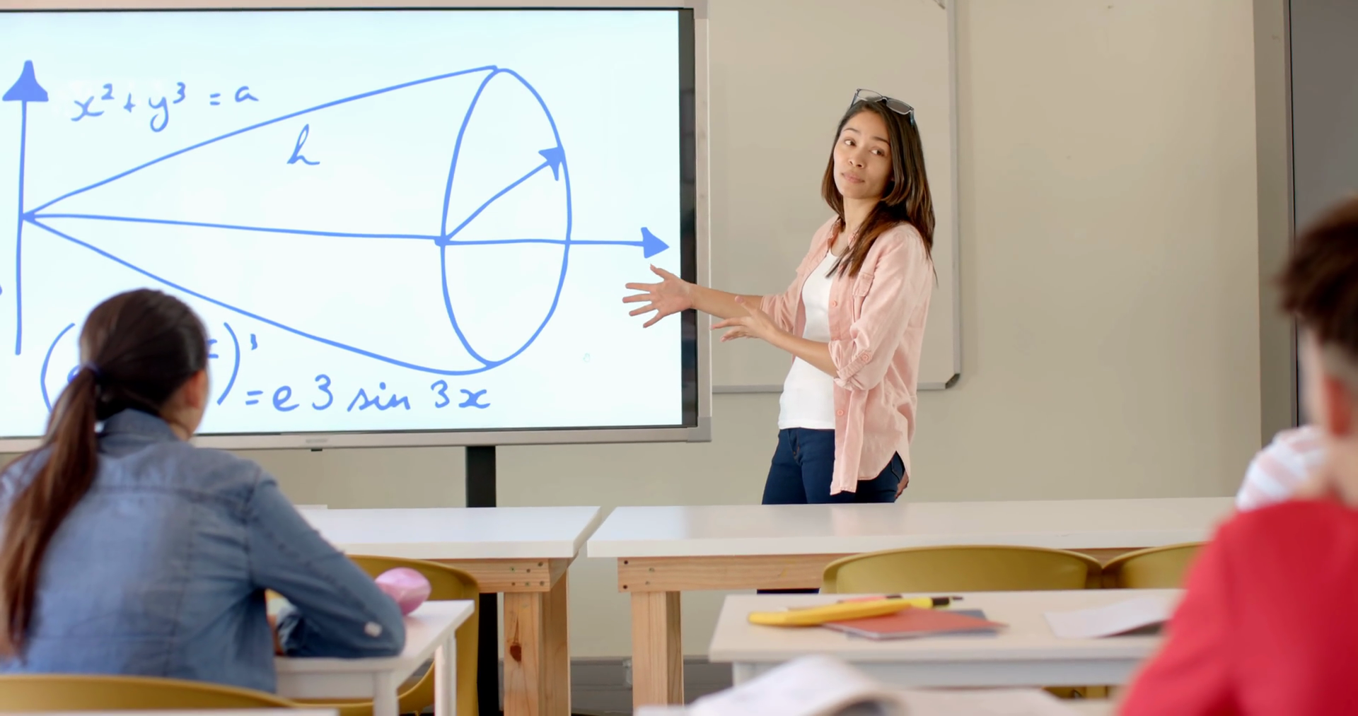 Teenage Asian Girl Presents Math Problem In Stock Footage SBV-352152969 ...