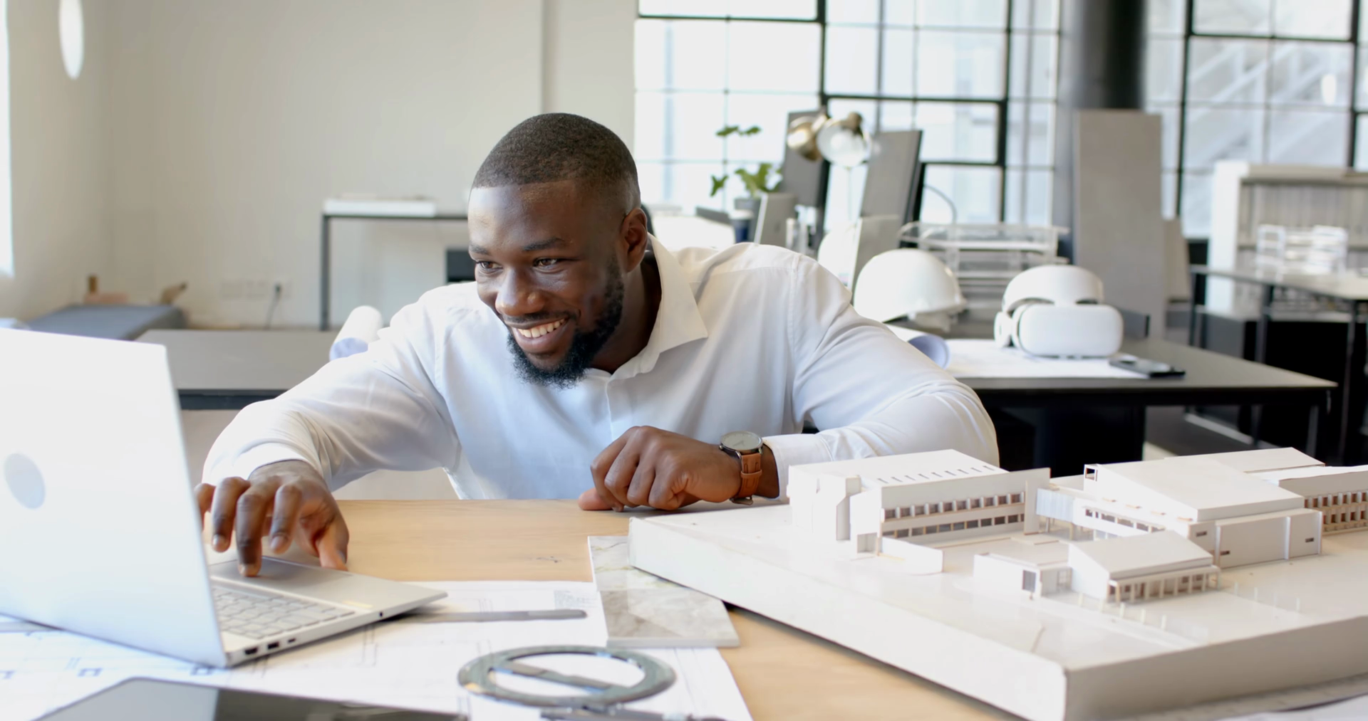 Smiling African American Businessman Working Stock Footage SBV ...