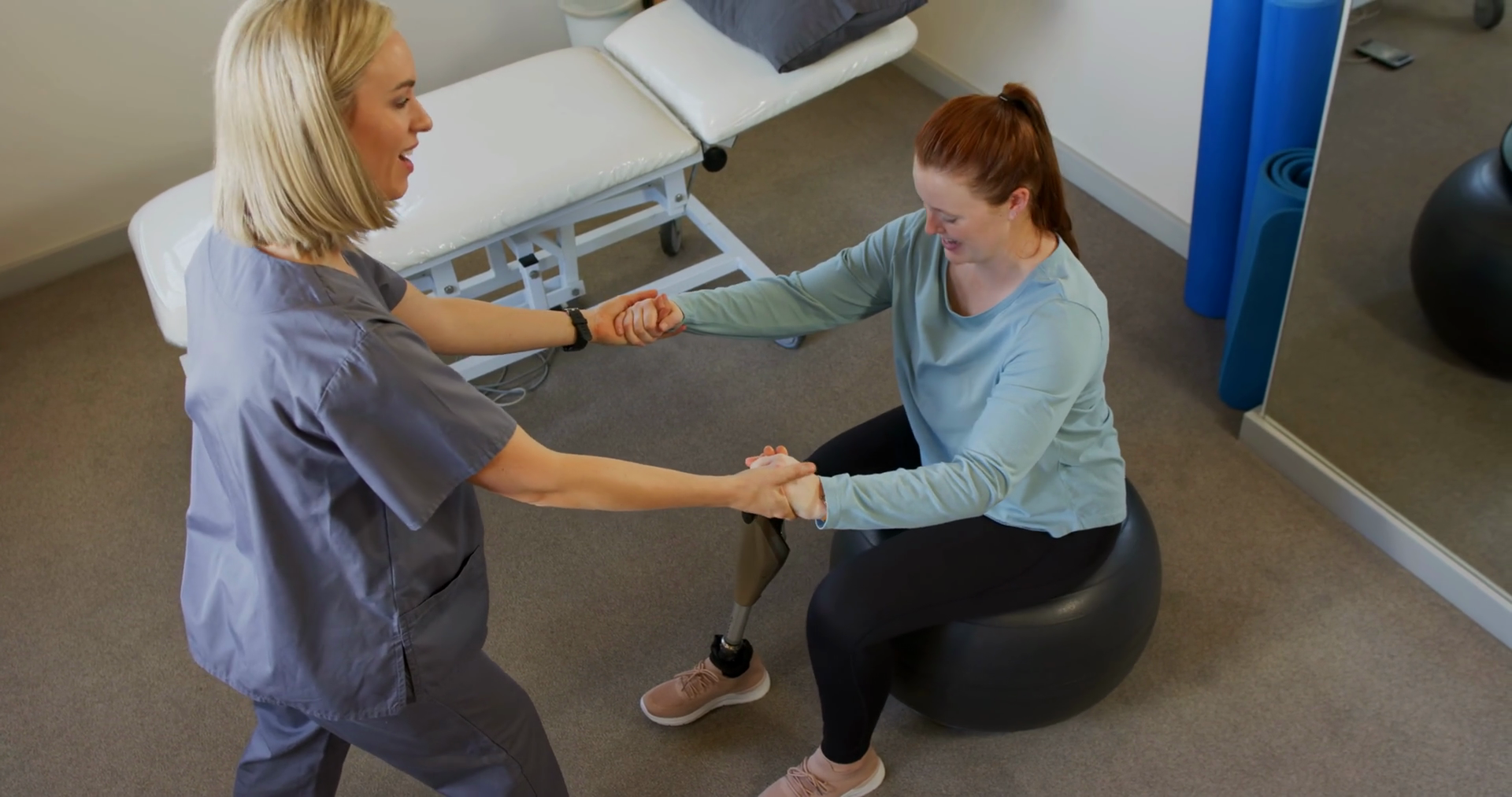 Caucasian Prosthetist Helping Caucasian Stock Footage SBV-352122350 ...
