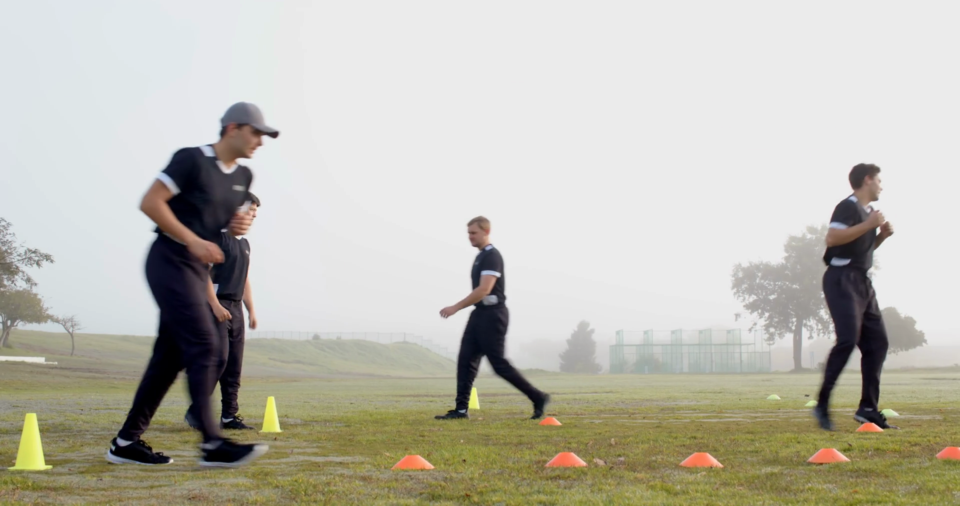 Training On Field Men Running Drills With Stock Footage SBV-352070226 ...