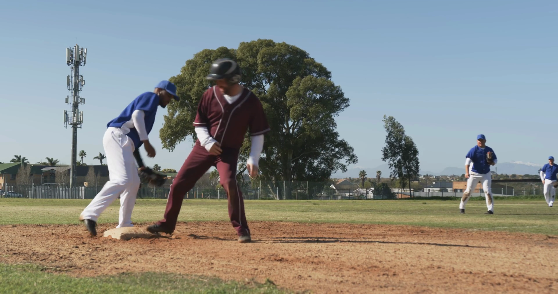 Playing Baseball Athletes On Field Competing Stock Footage SBV ...