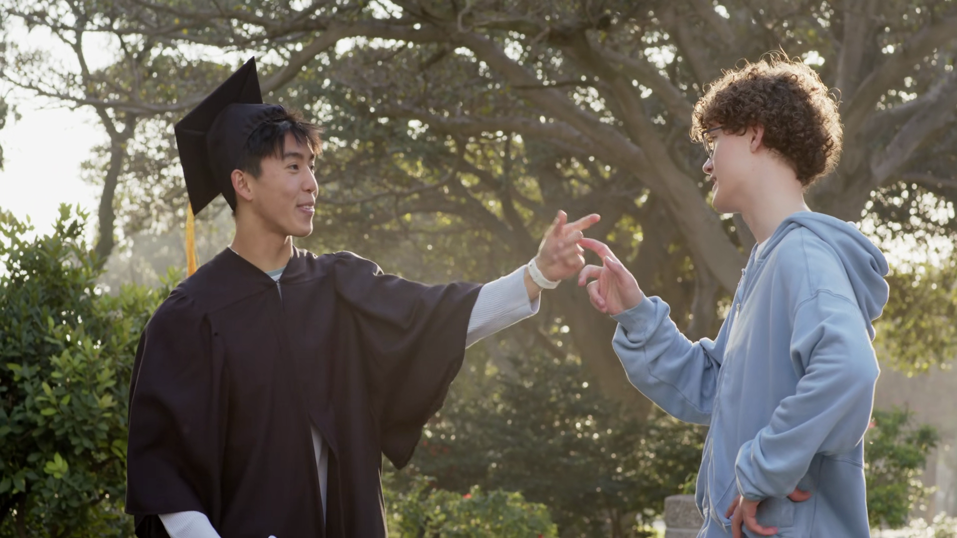 Diverse Male Friends Exchanging Finger Guns Stock Footage SBV-353769964 ...