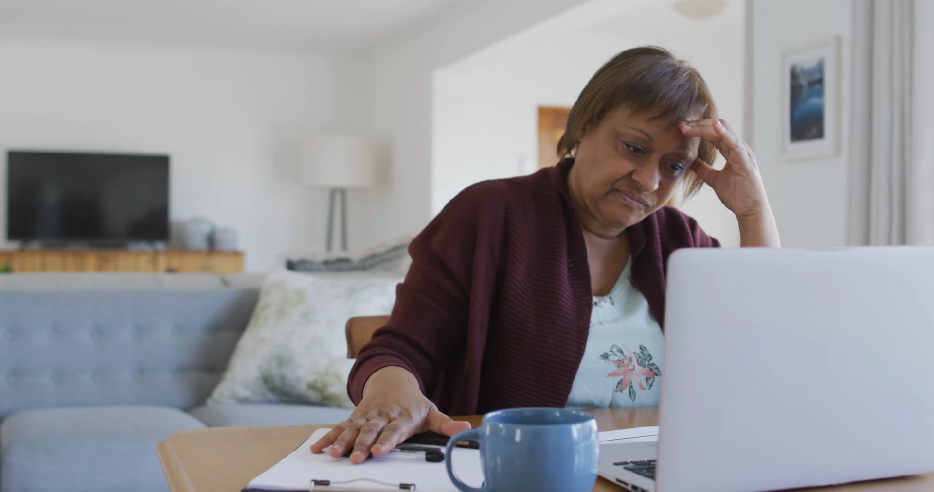 Worried African American Senior Woman At Stock Footage SBV-348447068 ...