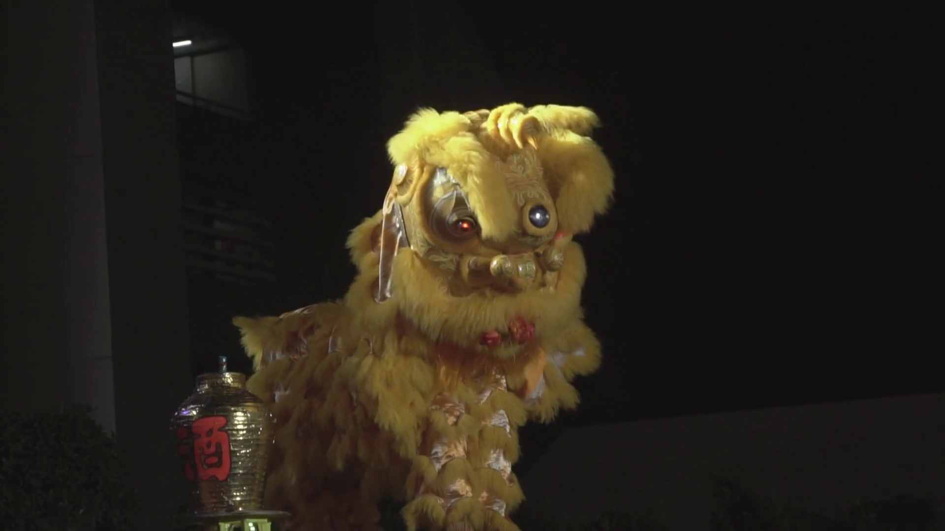 Chinese Lion Performing During Lunar New Stock Footage SBV347355003