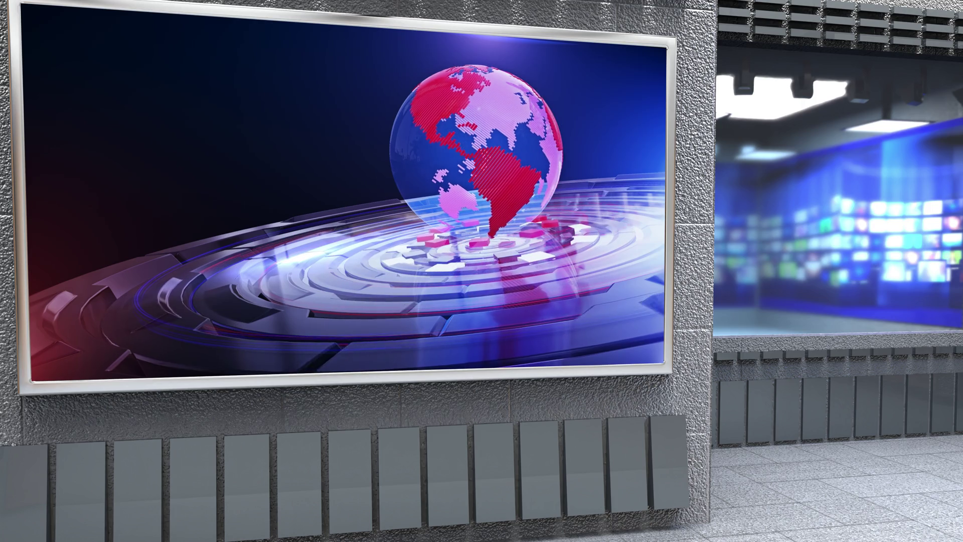 Classic Style Virtual Studio Set Red Globe Stock Motion Graphics SBV ...