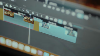 Video editing timeline with timecodes markings