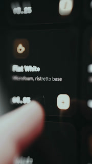 Coffee ordering app UI displaying a Flat White option