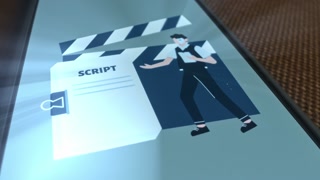 Movie Script and Clipboard, Movie Industry symbols, presentation