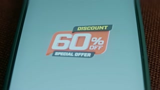 Discount sticker, Special Offer 60 percent off, presentation