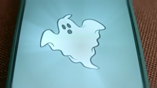 White Ghost with spooky face, presentation