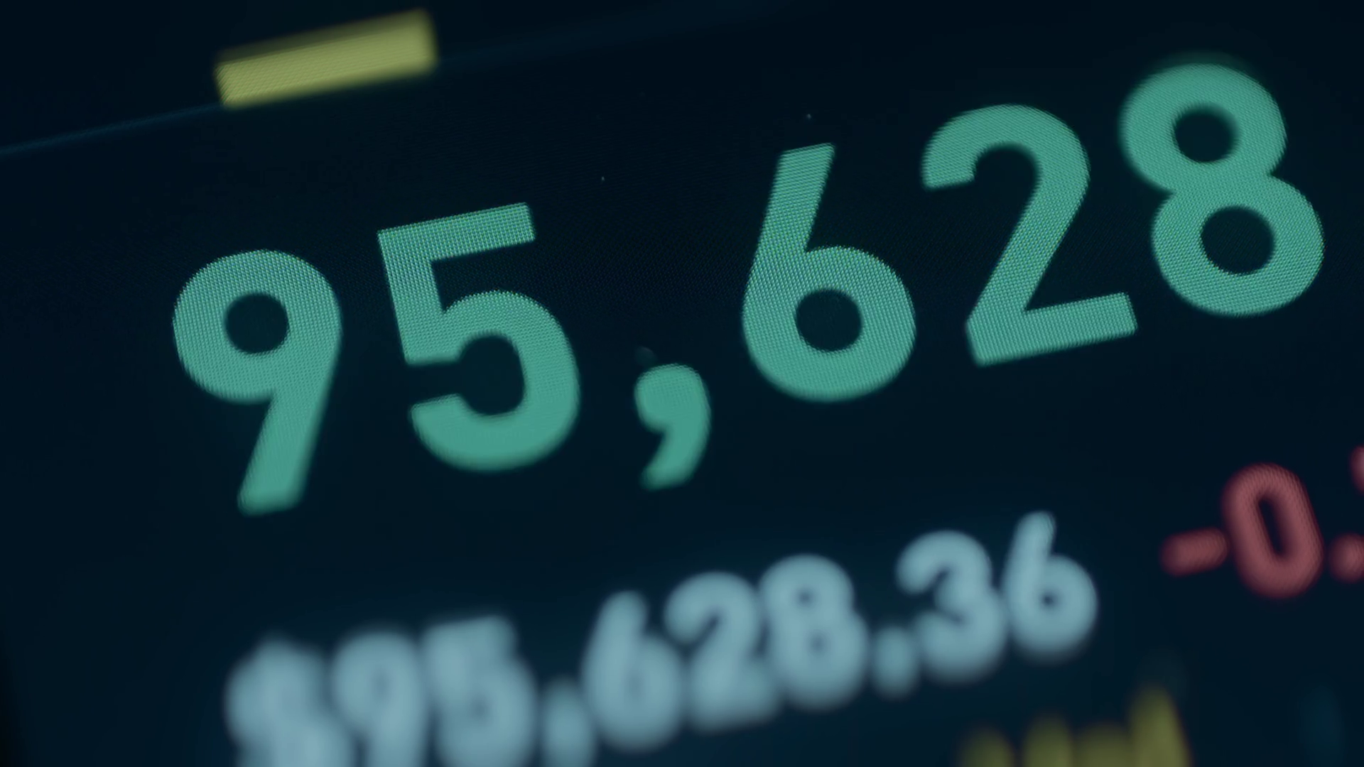 Constantly renewed price of Bitcoin on cryptocurrency market