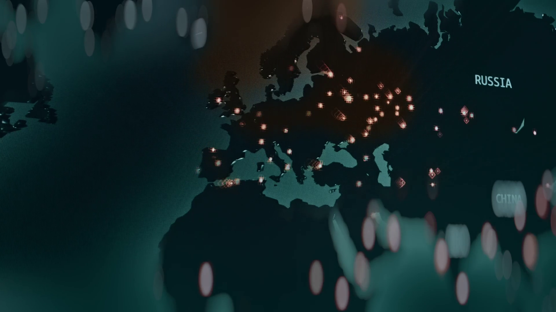 Cyber Attack Over European Continent Stock Footage SBV-352275010 ...