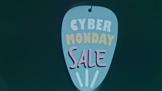 Cyber Monday Sale hanging sale tag