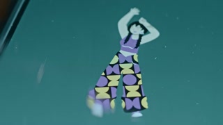 Woman wearing a colorful costume, presentation