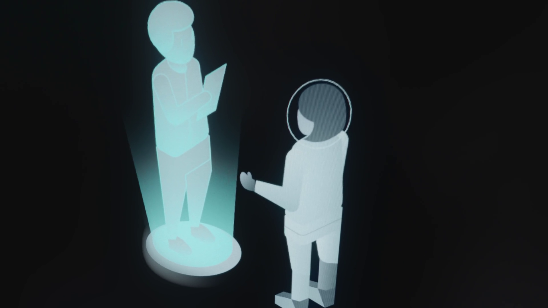 Human Interacting With Hologram Figure Stock Footage SBV-352509910 ...