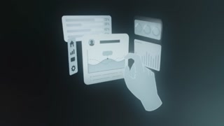 User interacting with data, settings and a user profile within an app